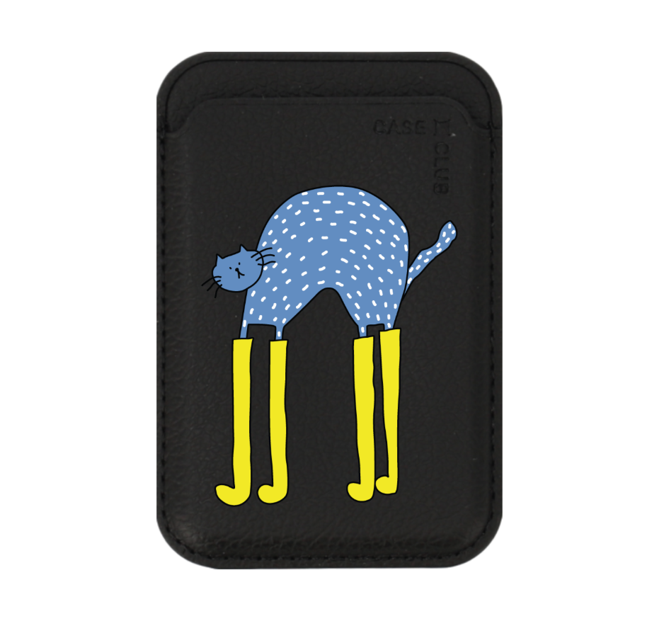 blue cat with yellow boots