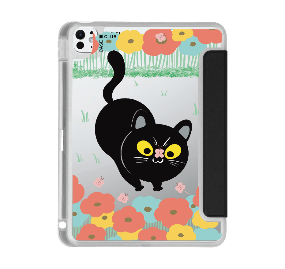 flower black cat