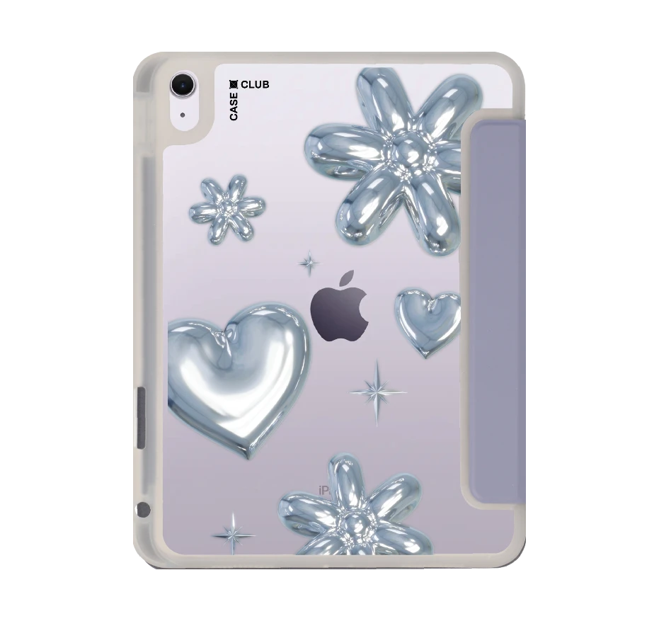 flower & heart metallic balloons
