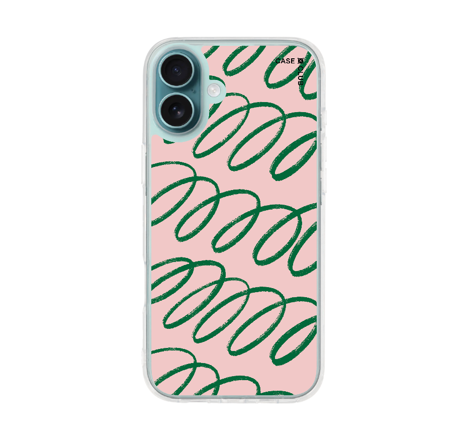 pink & green curvy pattern