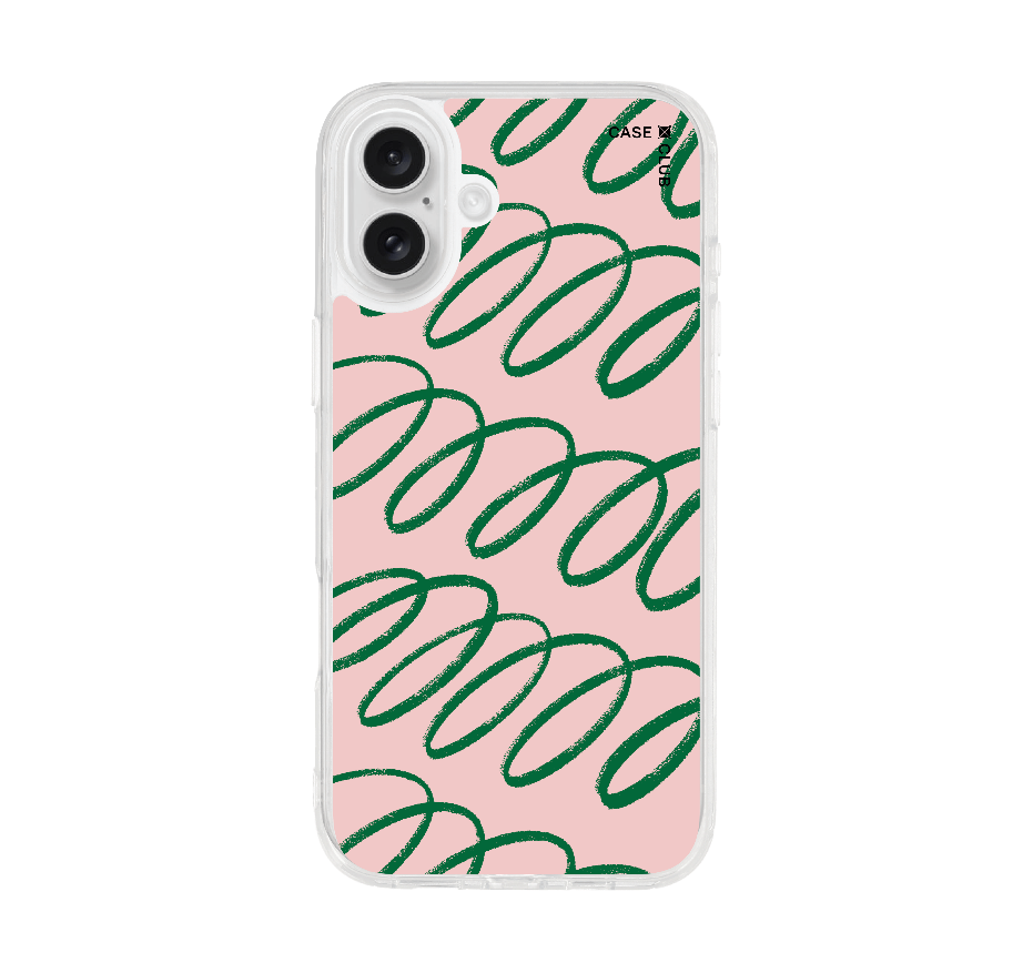 pink & green curvy pattern