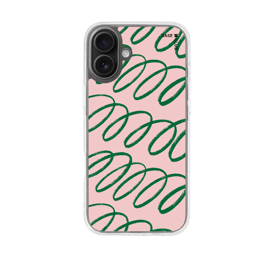 pink & green curvy pattern