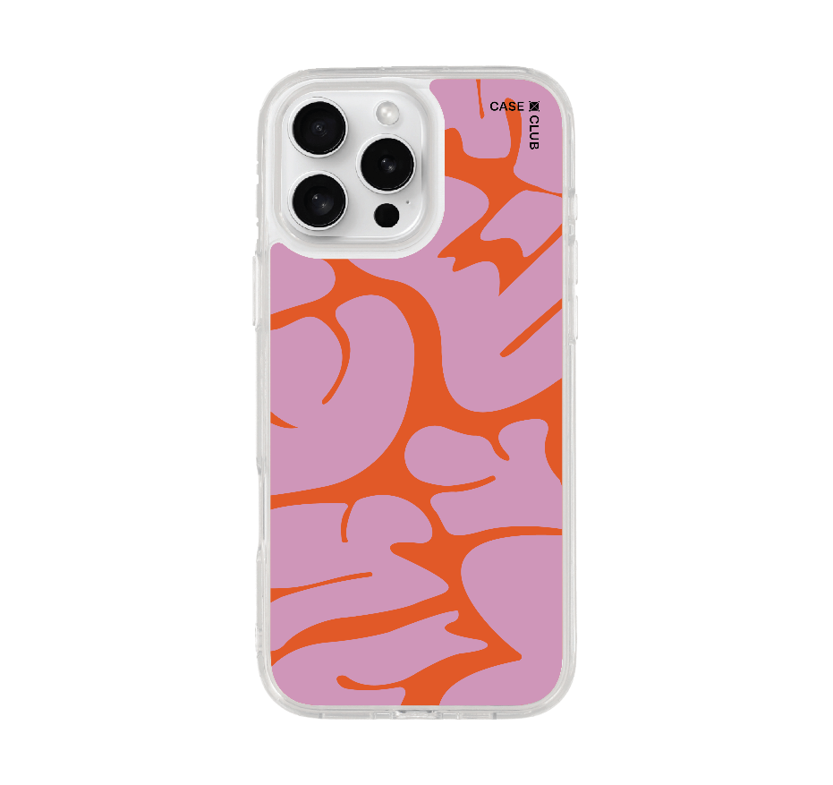 pink & orange leaf prints
