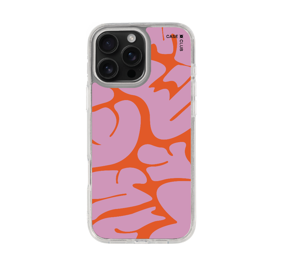 pink & orange leaf prints