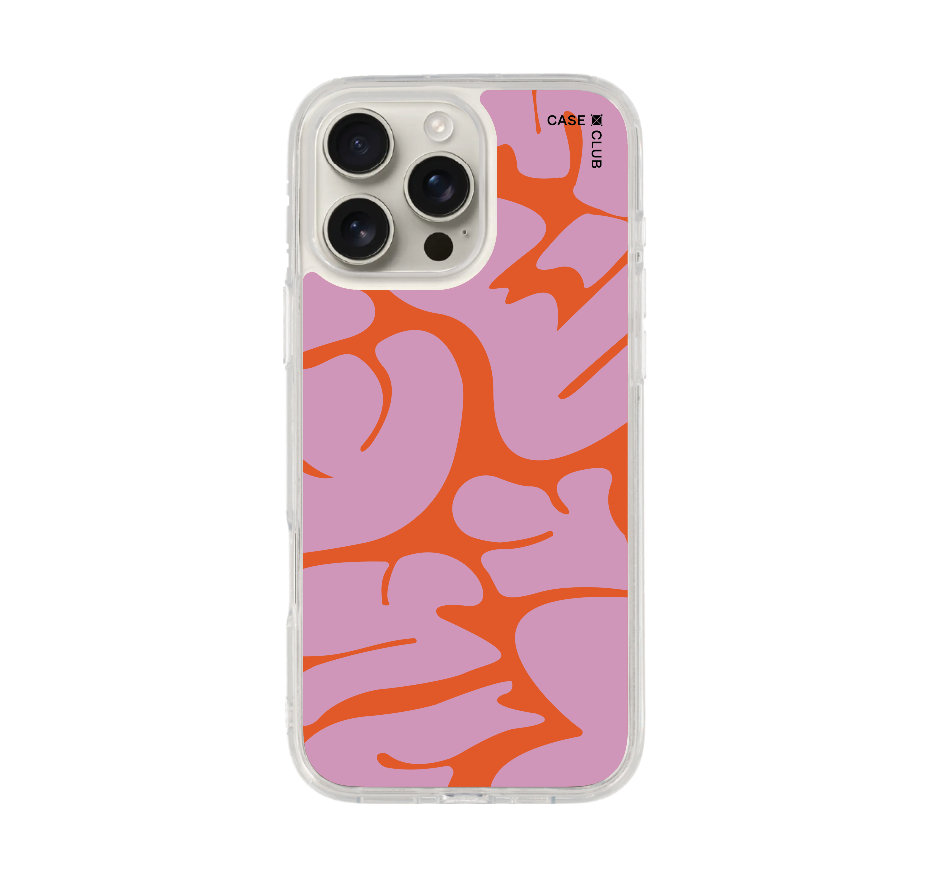 pink & orange leaf prints