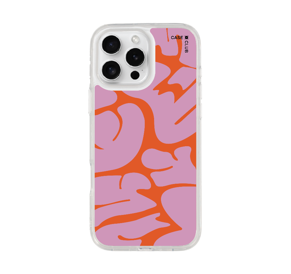 pink & orange leaf prints
