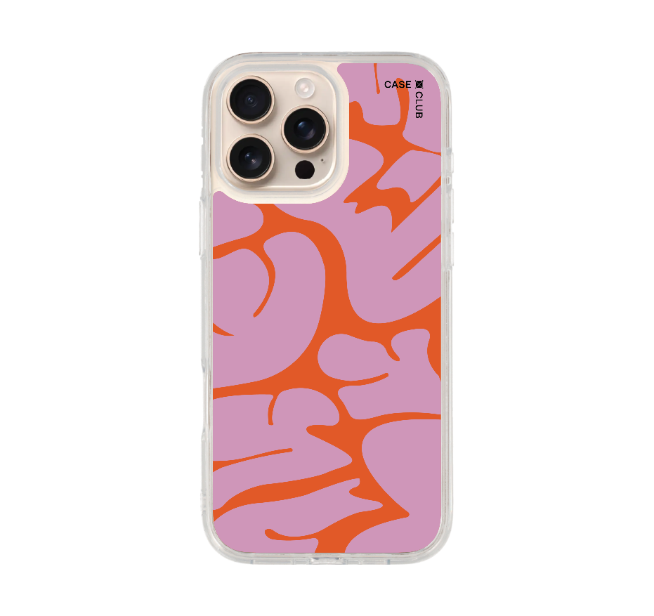 pink & orange leaf prints