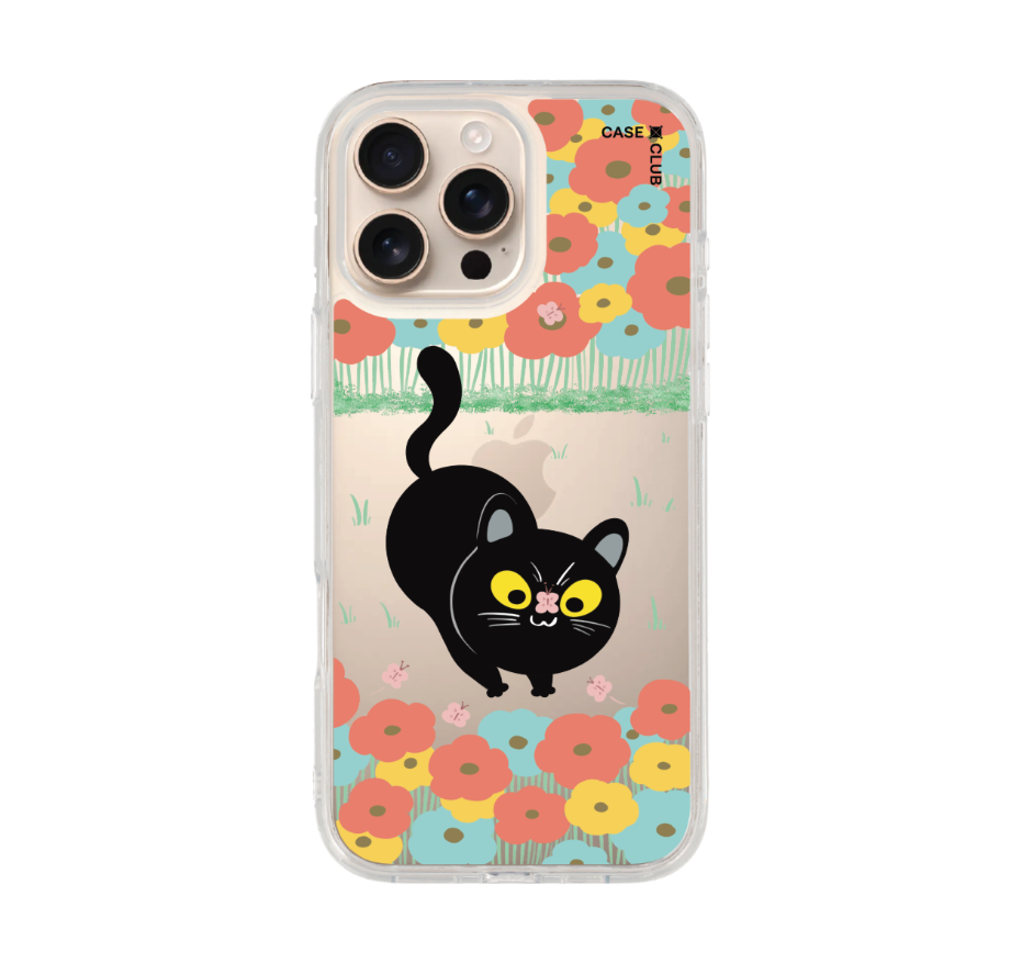 flower black cat