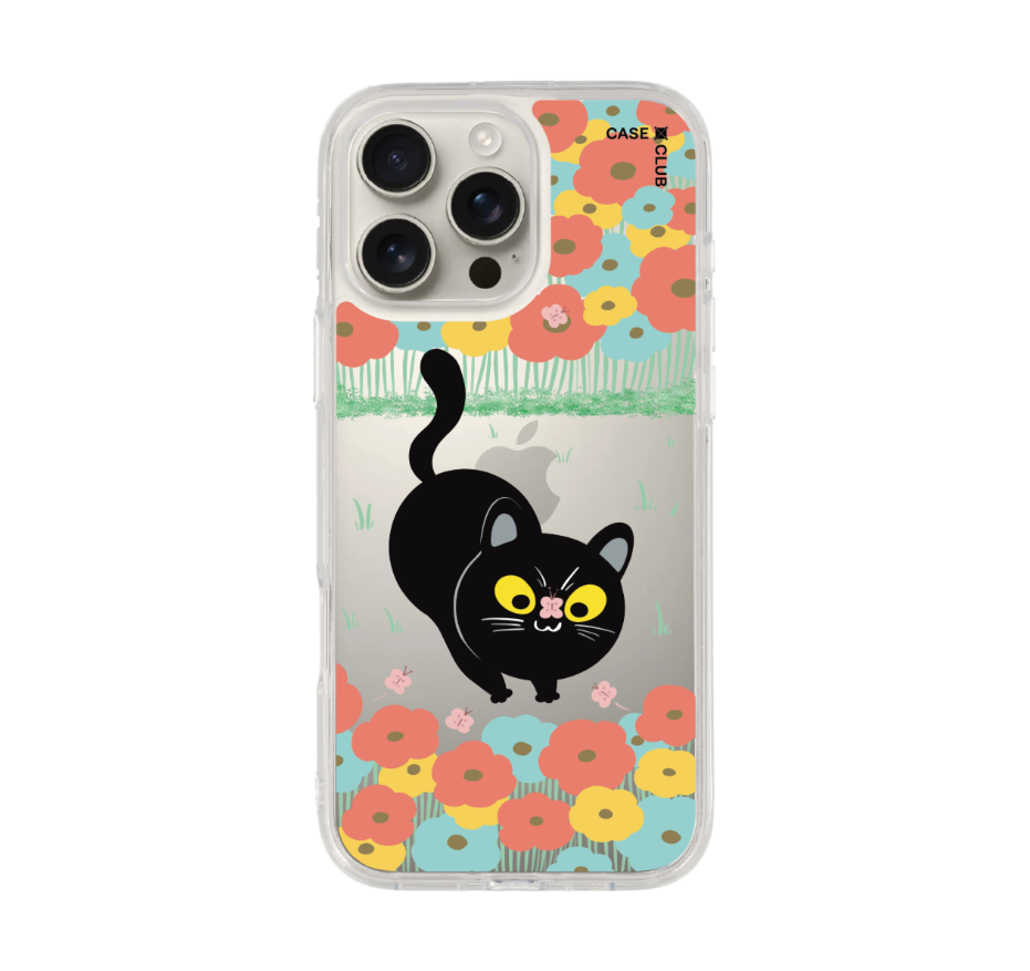 flower black cat