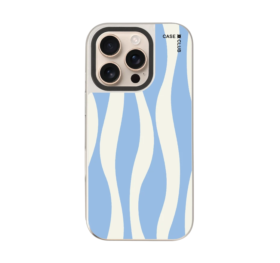 white & blue wavy pattern