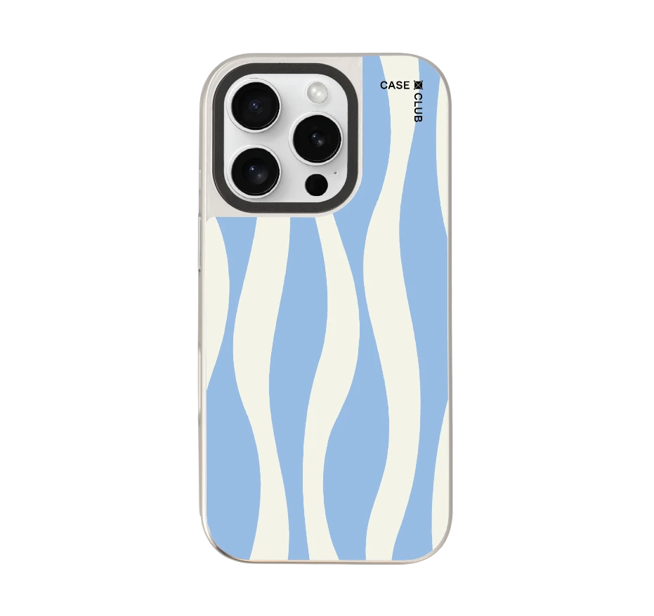 white & blue wavy pattern