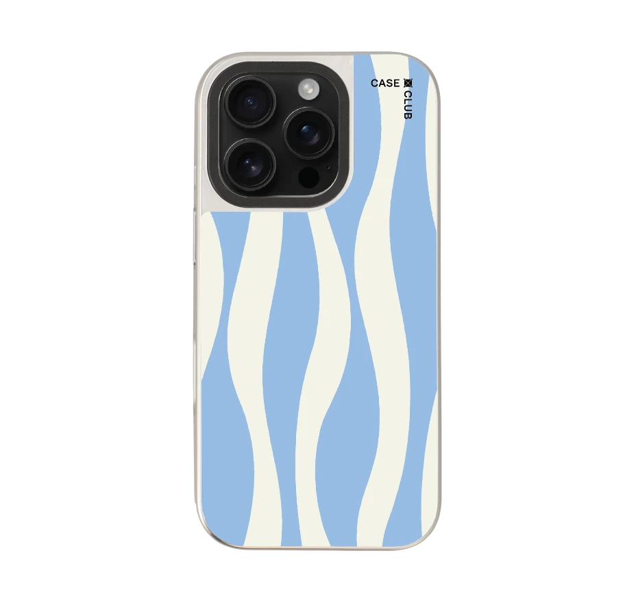 white & blue wavy pattern