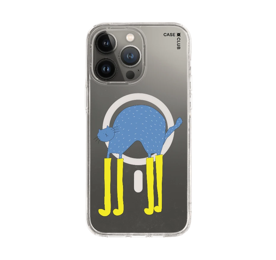 blue cat with yellow boots