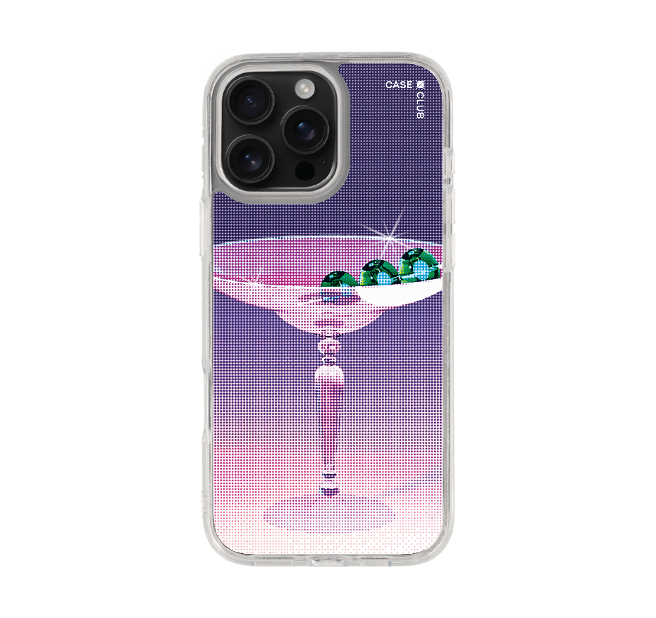 halftone cocktail glass