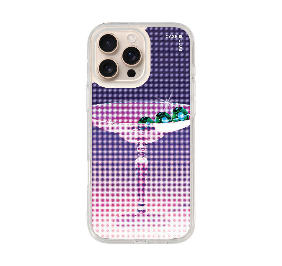 halftone cocktail glass