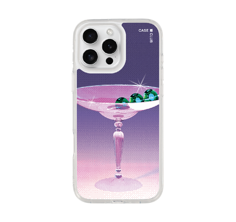 halftone cocktail glass