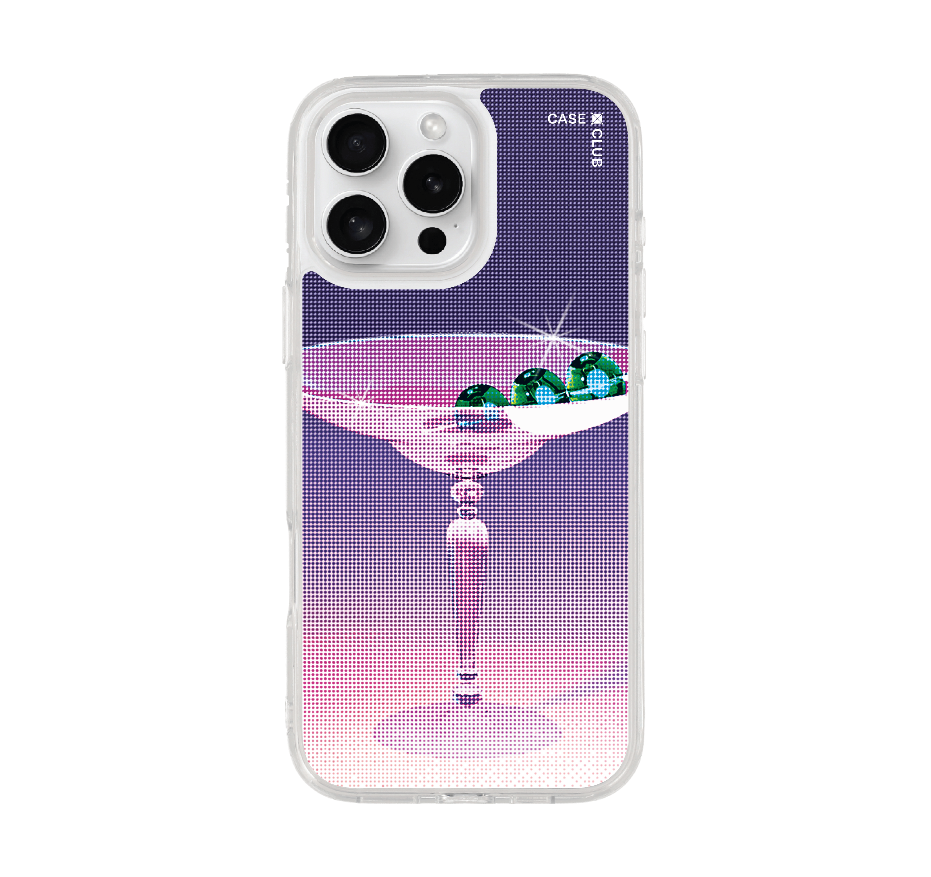 halftone cocktail glass