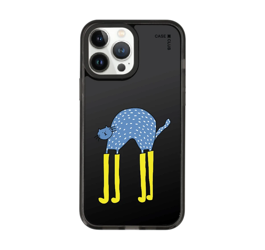 blue cat with yellow boots