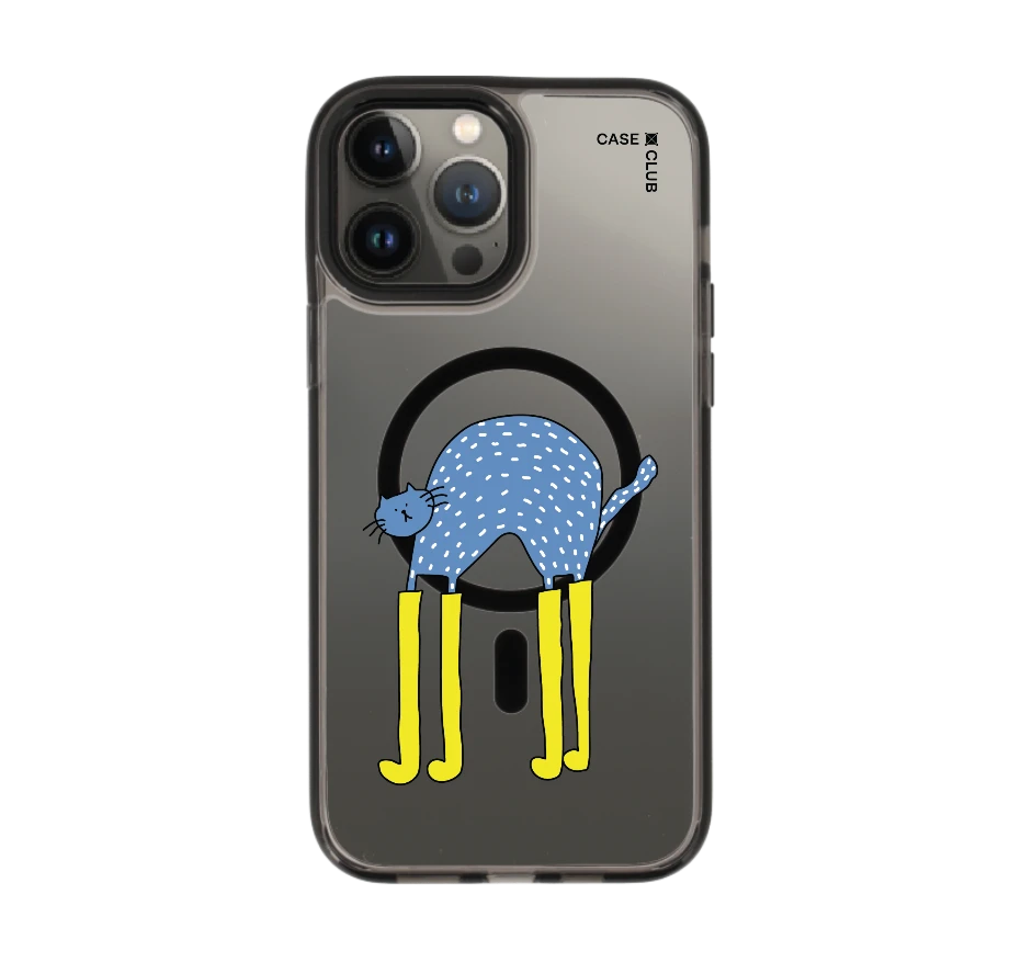 blue cat with yellow boots