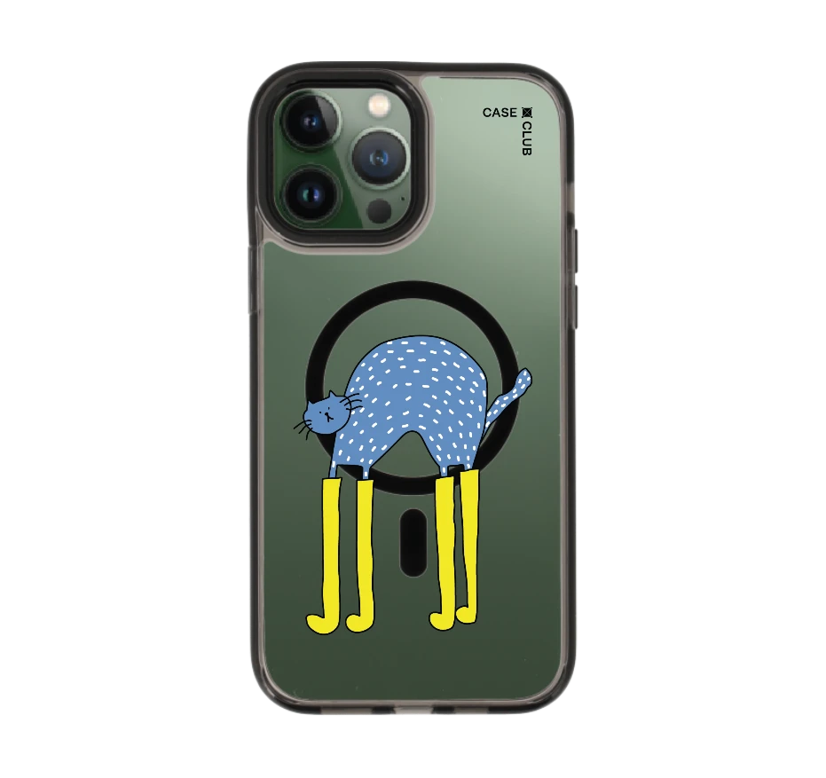 blue cat with yellow boots