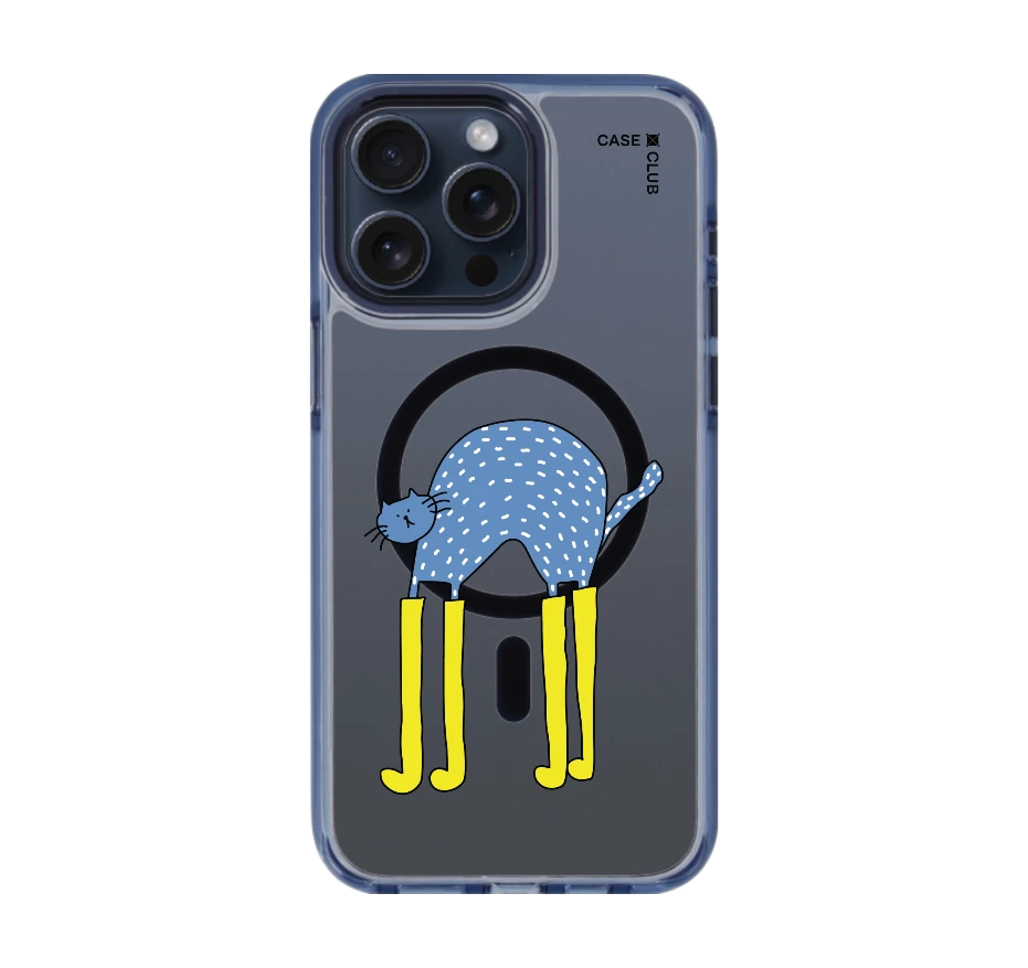 blue cat with yellow boots