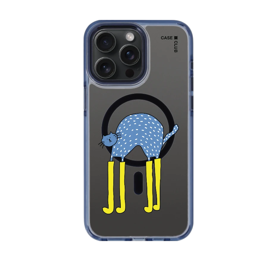 blue cat with yellow boots