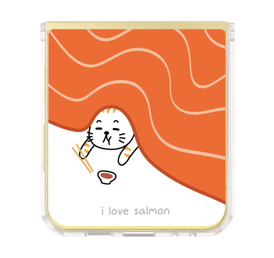 salmon cat loves salmon