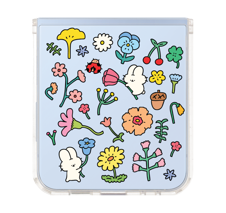 fluffy bunny garden sticker