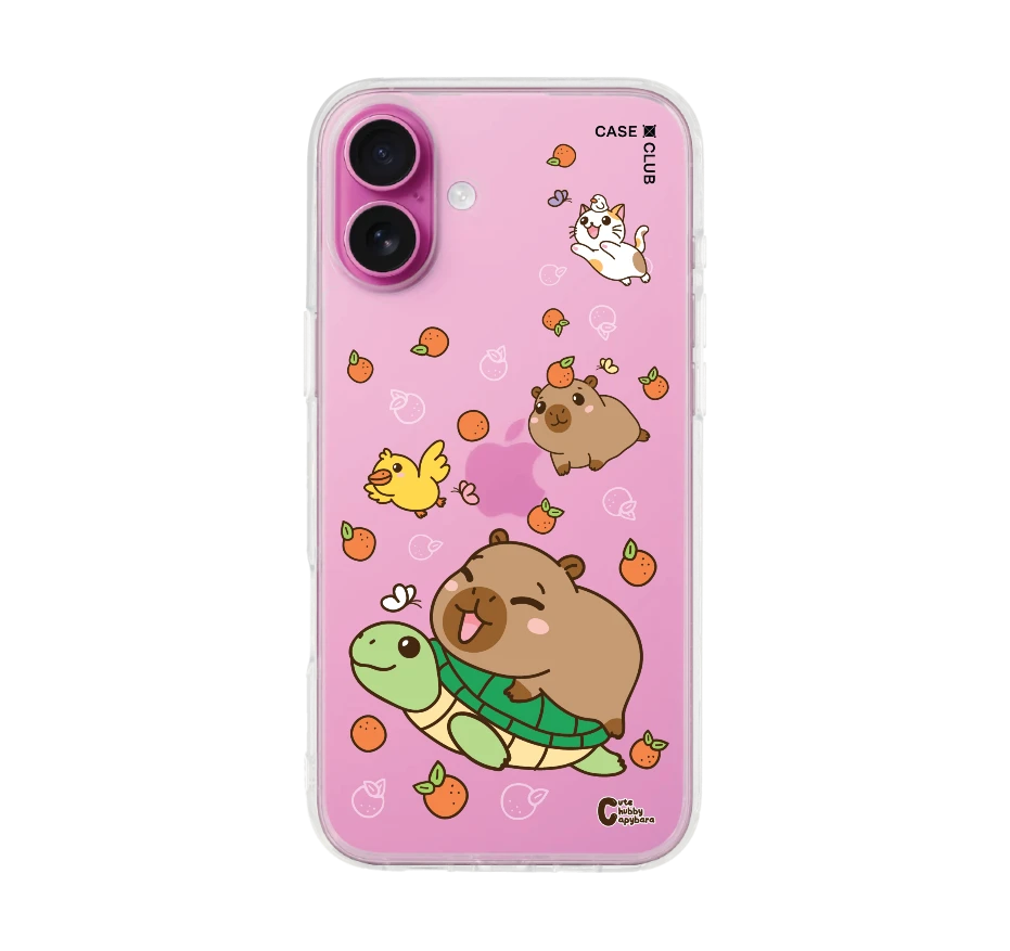 cute chubby capybara และผองเพื่อน