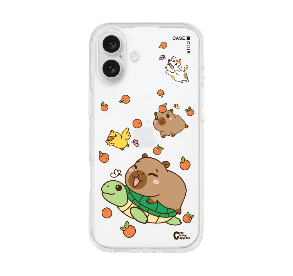 cute chubby capybara และผองเพื่อน