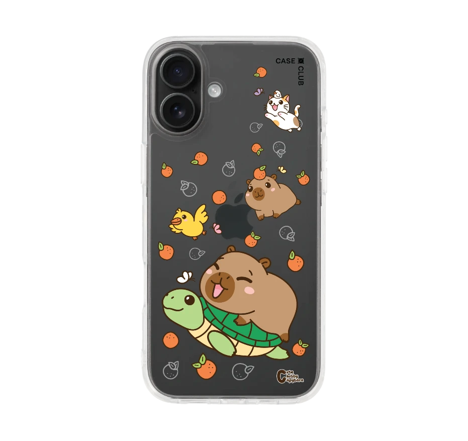 cute chubby capybara และผองเพื่อน