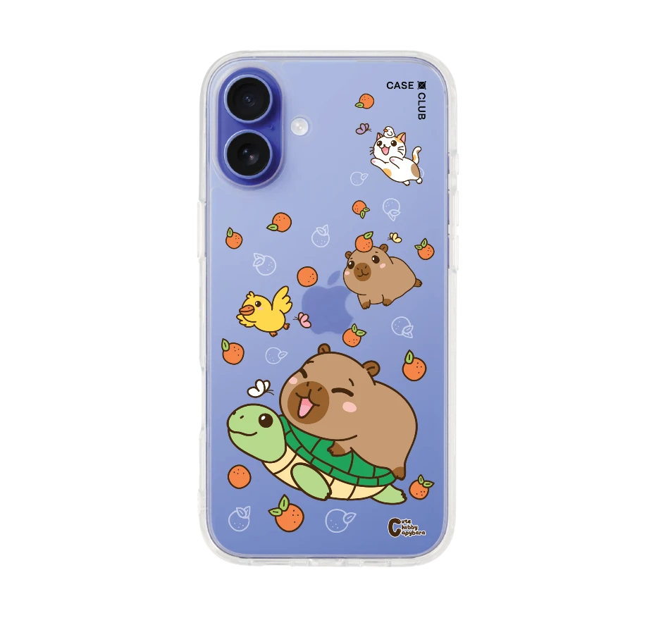 cute chubby capybara และผองเพื่อน