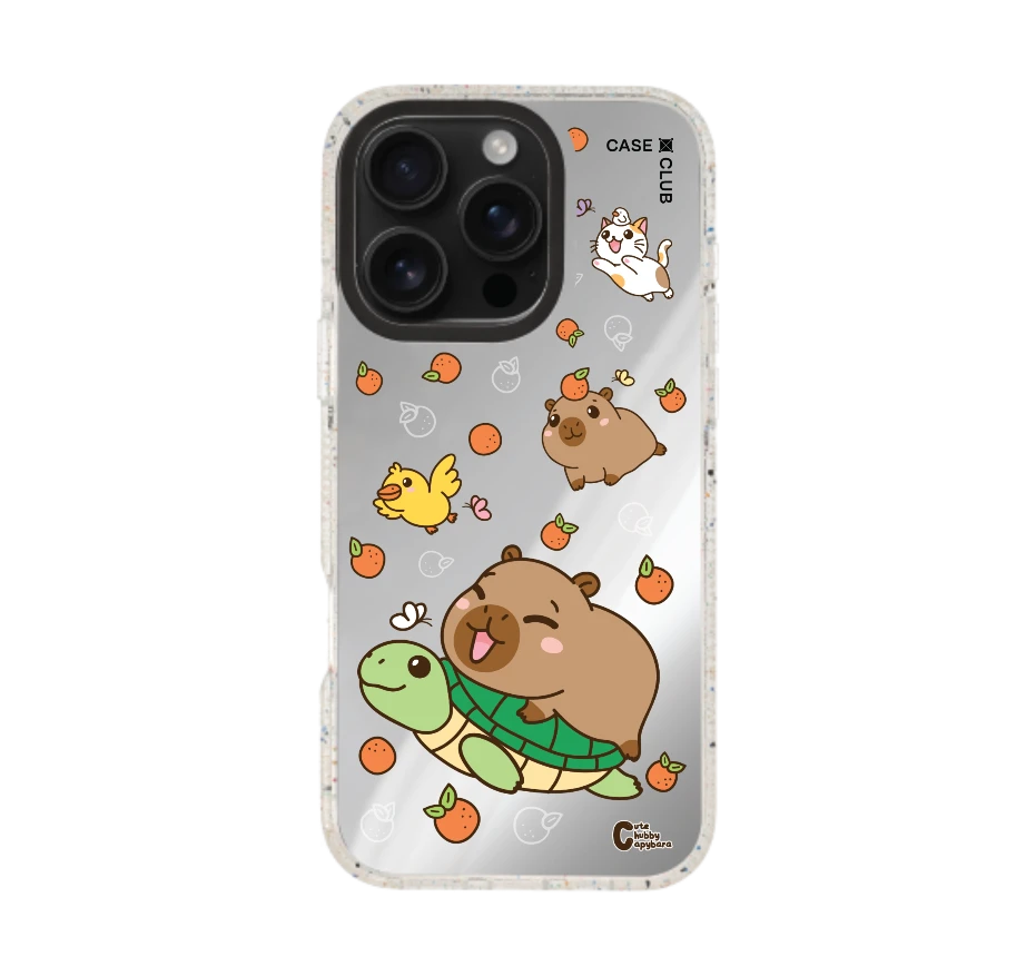 cute chubby capybara และผองเพื่อน