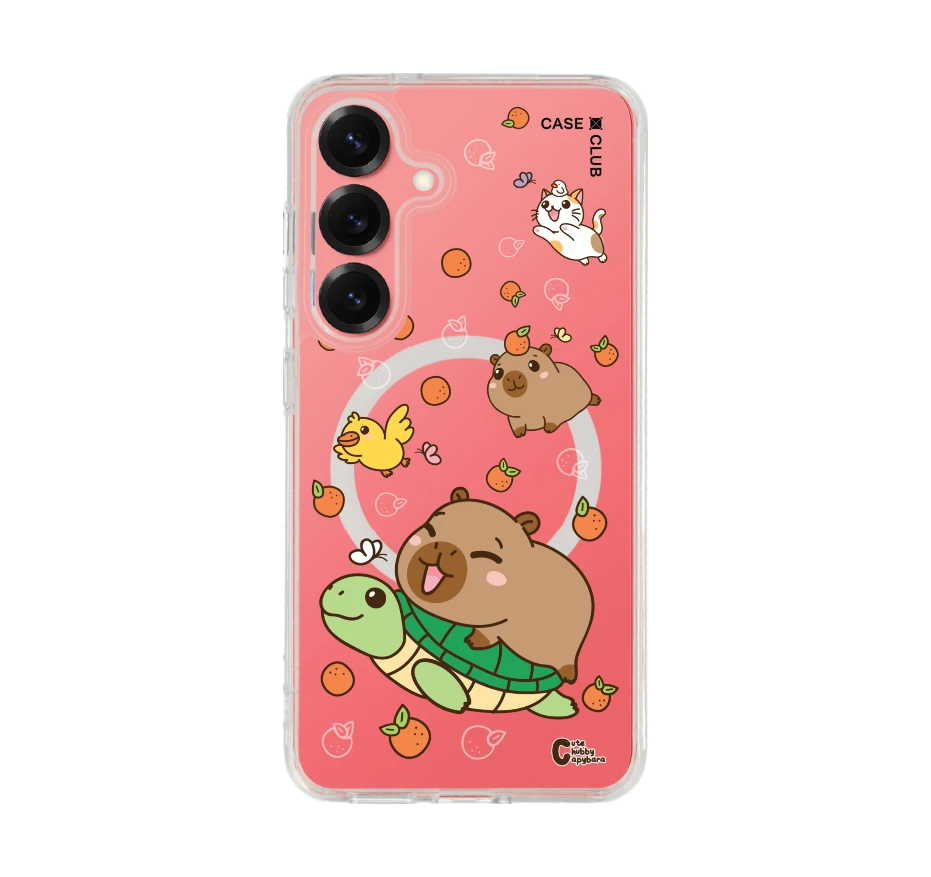 cute chubby capybara และผองเพื่อน