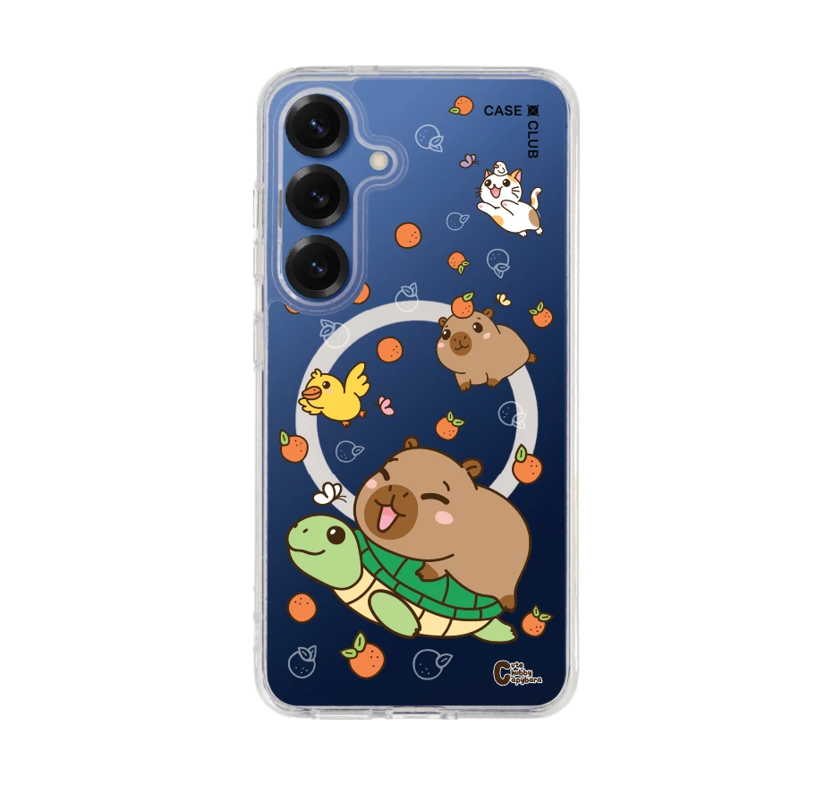 cute chubby capybara และผองเพื่อน