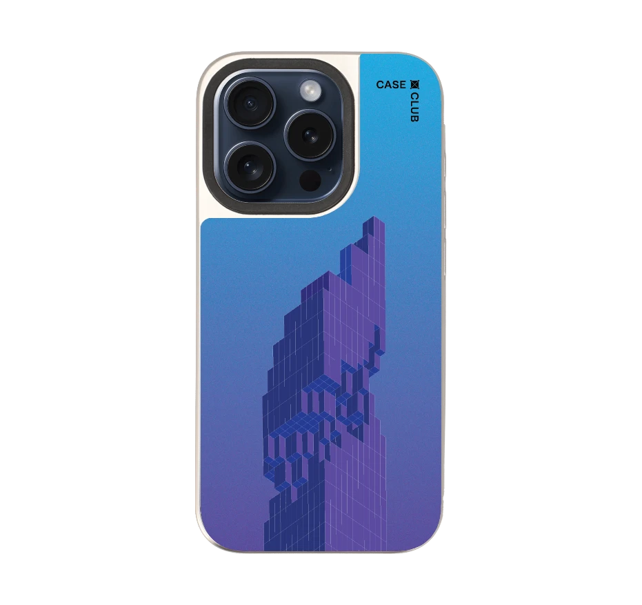 pixelated skyscraper