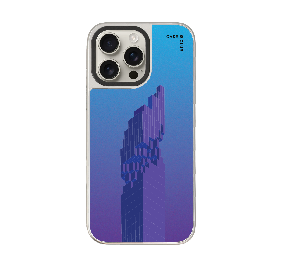 pixelated skyscraper
