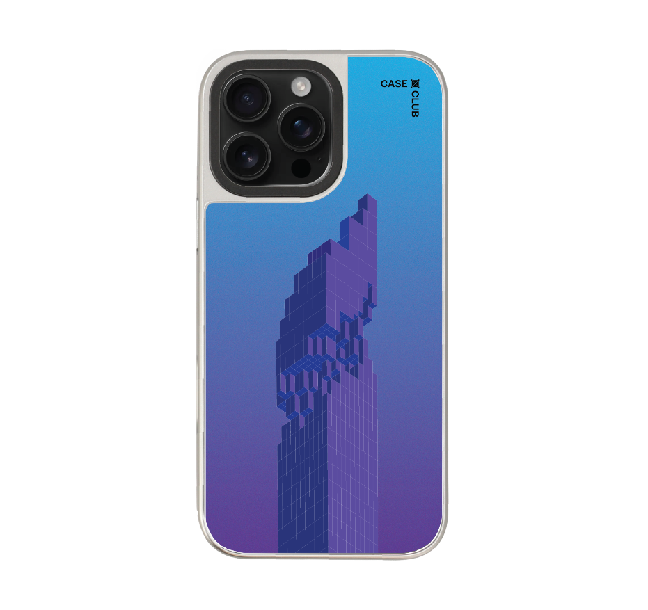 pixelated skyscraper