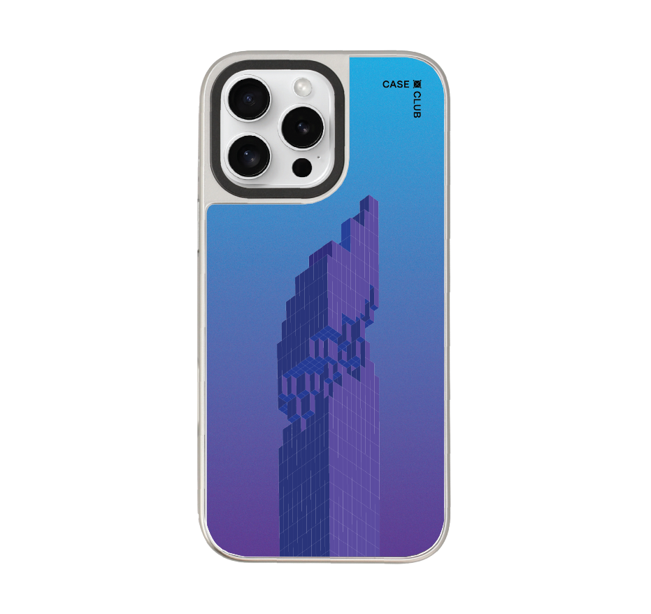 pixelated skyscraper