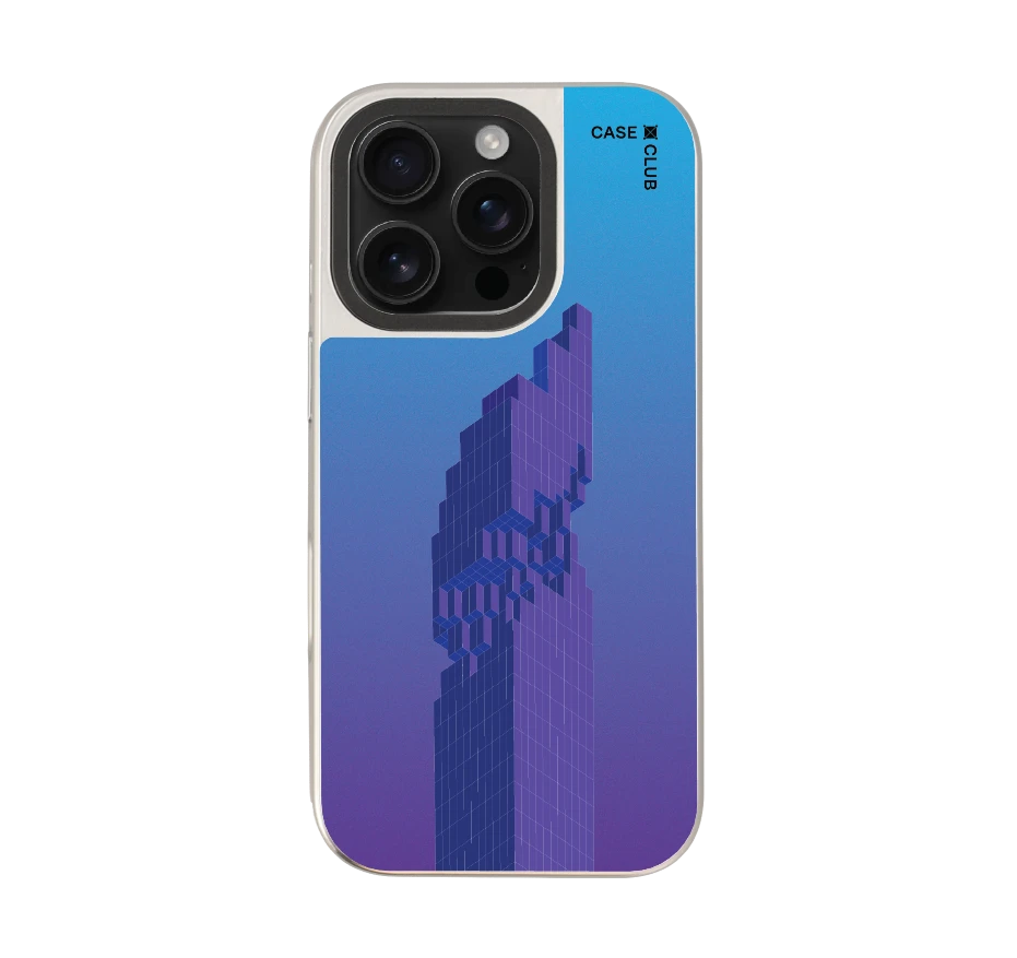 pixelated skyscraper