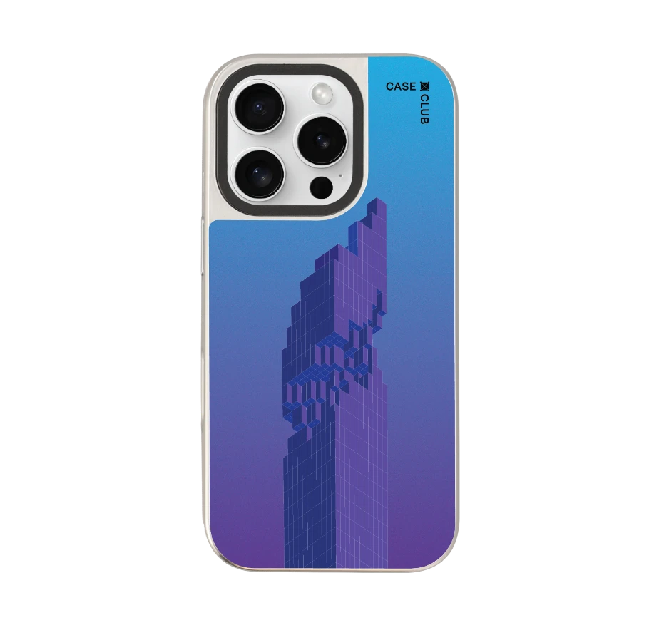 pixelated skyscraper