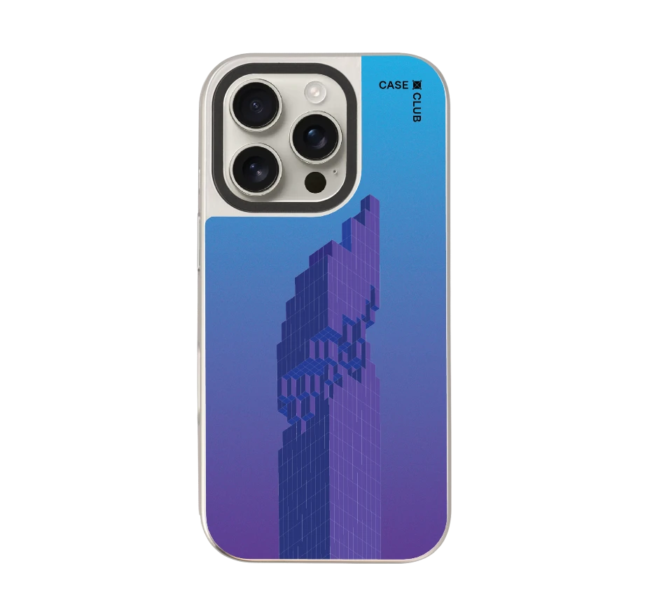 pixelated skyscraper