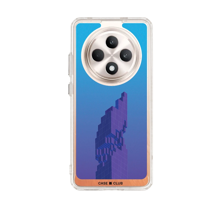 pixelated skyscraper