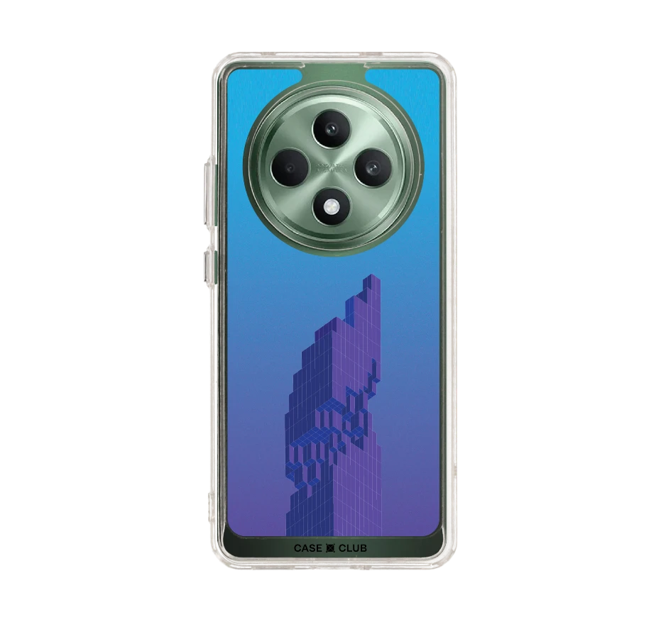 pixelated skyscraper