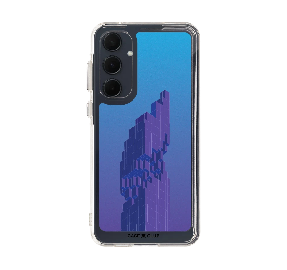 pixelated skyscraper