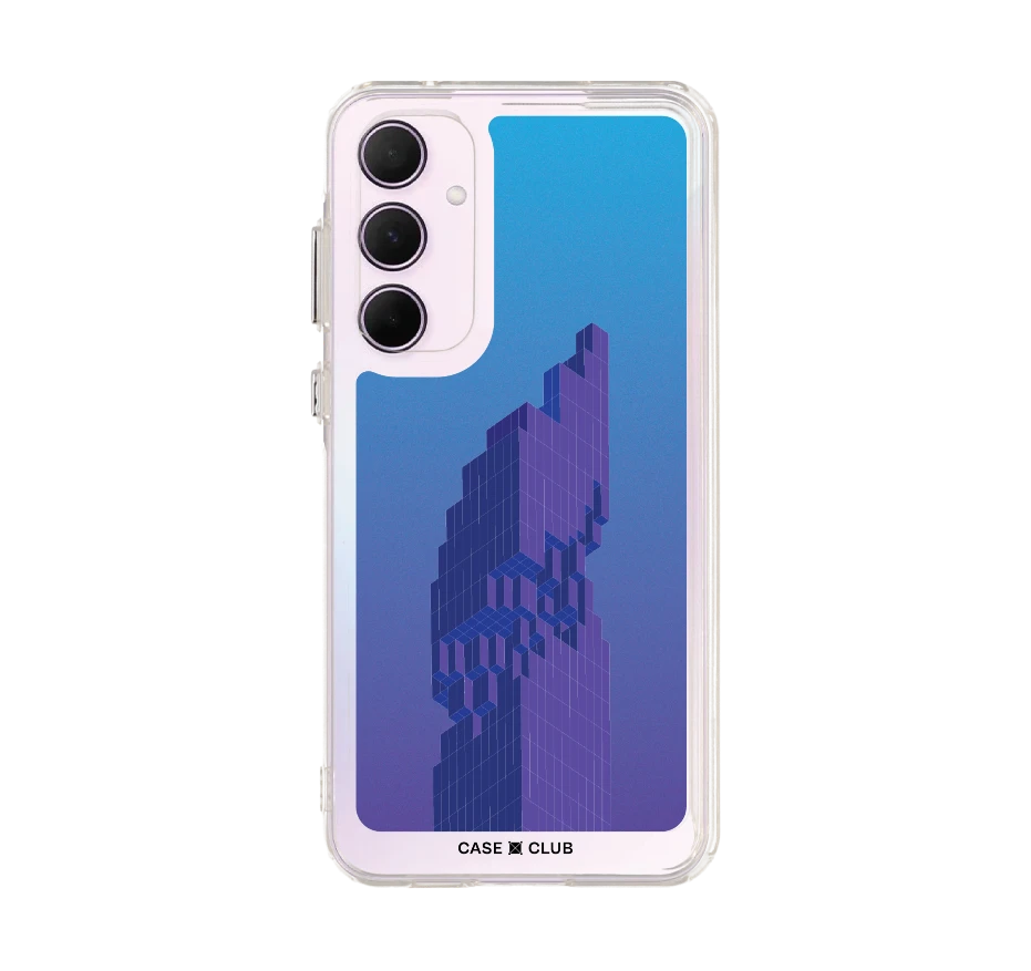 pixelated skyscraper