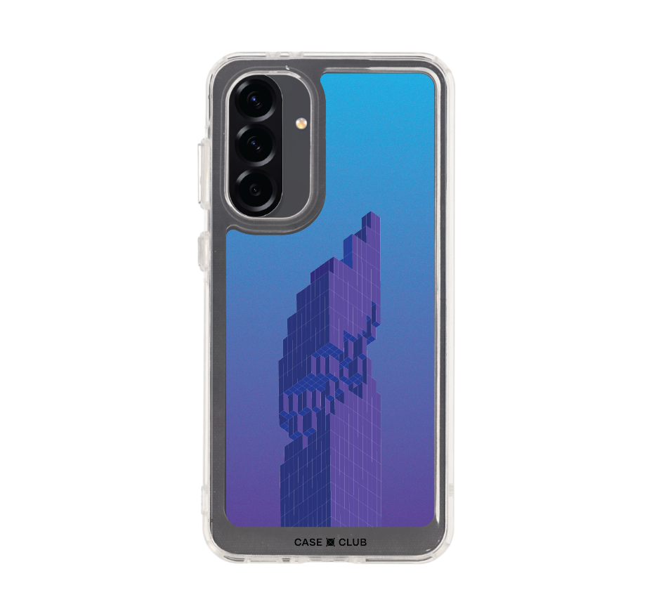 pixelated skyscraper