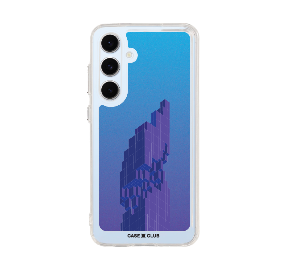 pixelated skyscraper