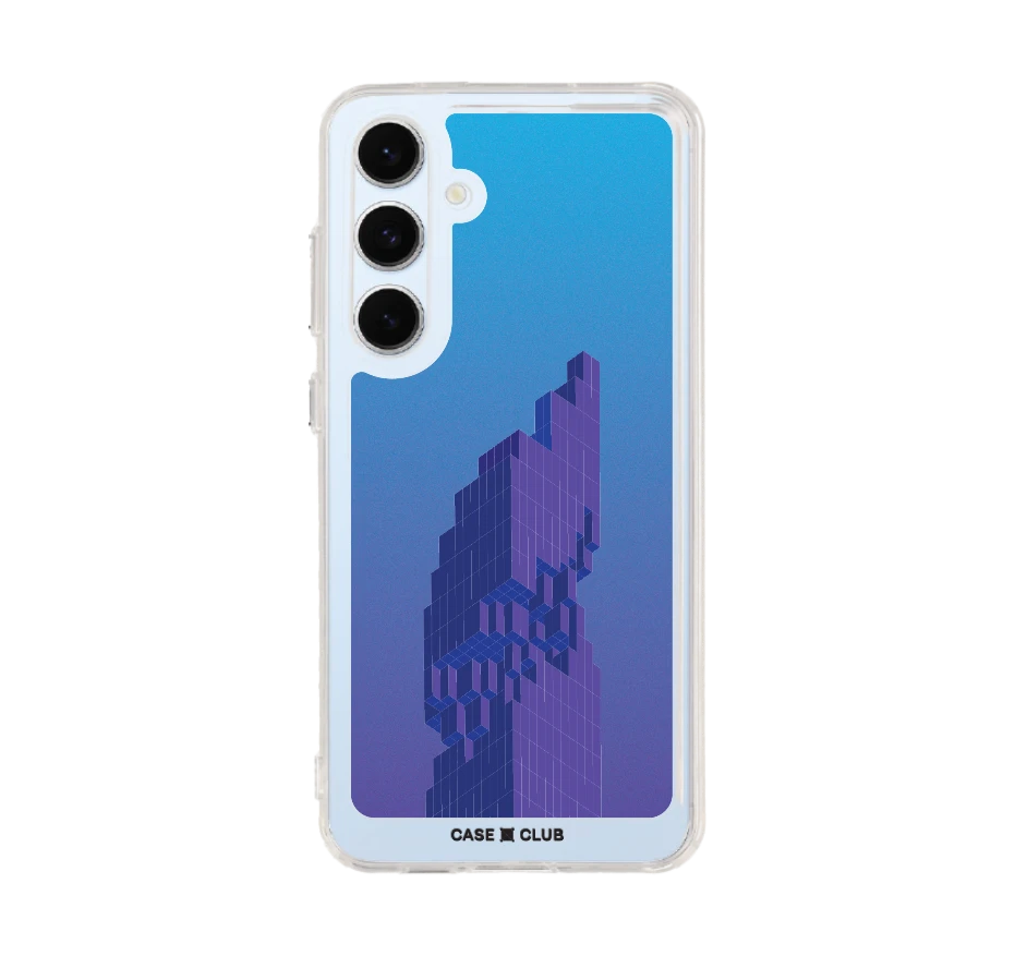 pixelated skyscraper