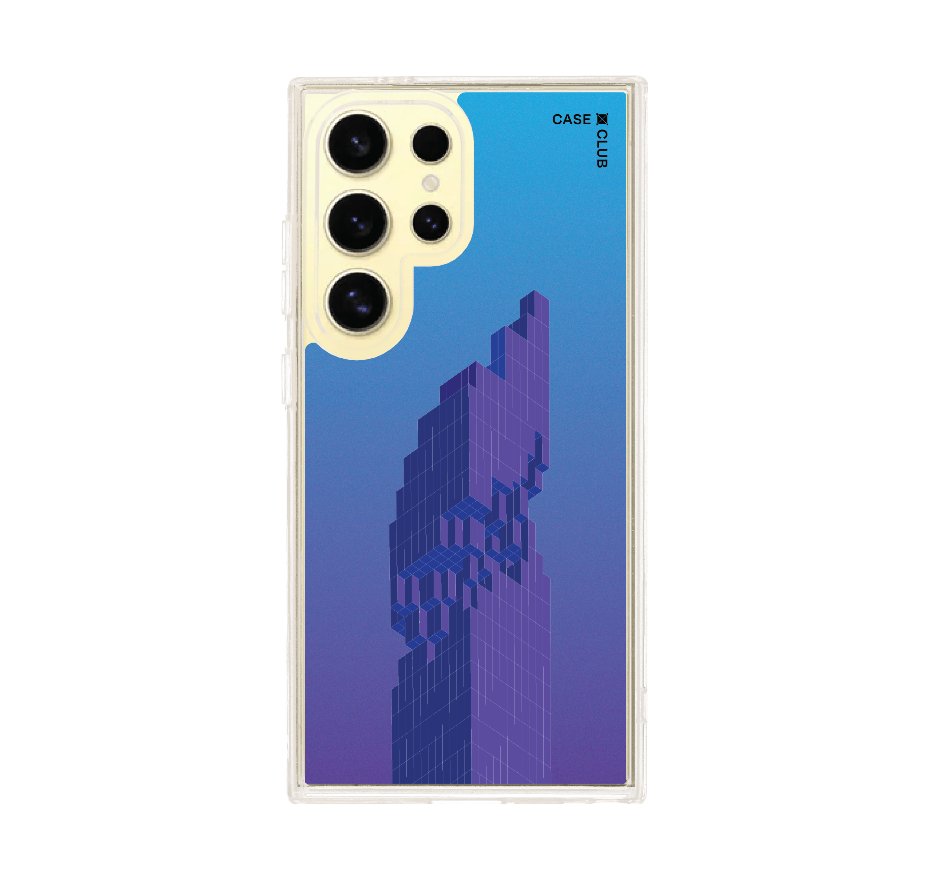 pixelated skyscraper